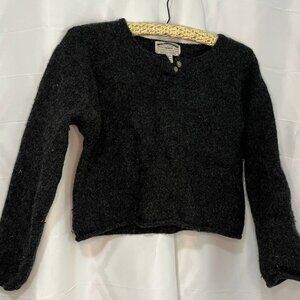 Abercrombie & Fitch Knit Sweater Cropped Lambs Wool Women's Medium Grey Black